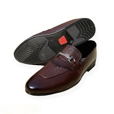 Men's Leather Crocodile Formal Shoes - Brown
