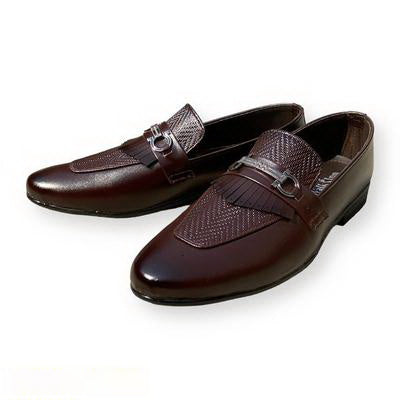 Men's Leather Crocodile Formal Shoes - Brown