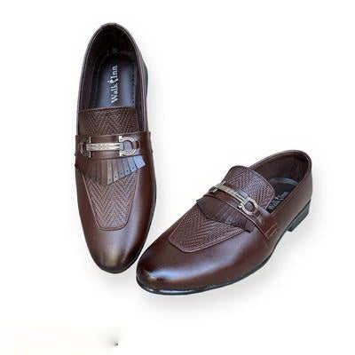 Men's Leather Crocodile Formal Shoes - Brown