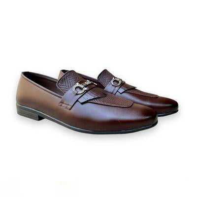 Men's Leather Crocodile Formal Shoes - Brown