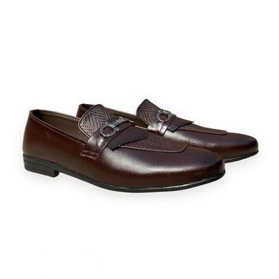 Men's Leather Crocodile Formal Shoes - Brown