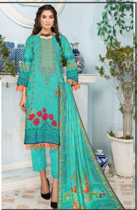 Elegant Linen Printed Suit - 3 Piece Unstitched | Winter Collection