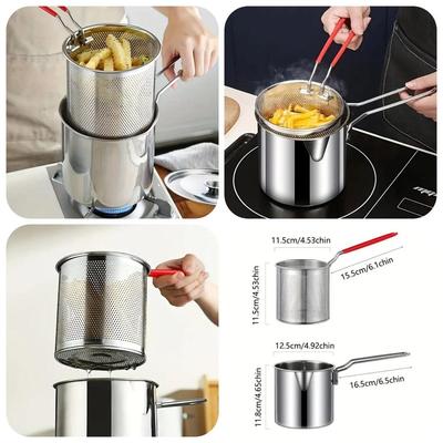 5 Pcs Stainless Steel Strainer Pot Set - Easy To Clean And Hang