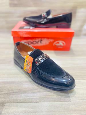 Men's Rexine Formal Dress Shoes - Black