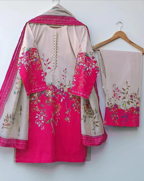 Elegant Swiss Voile Printed Suit - 3 Piece Stitched